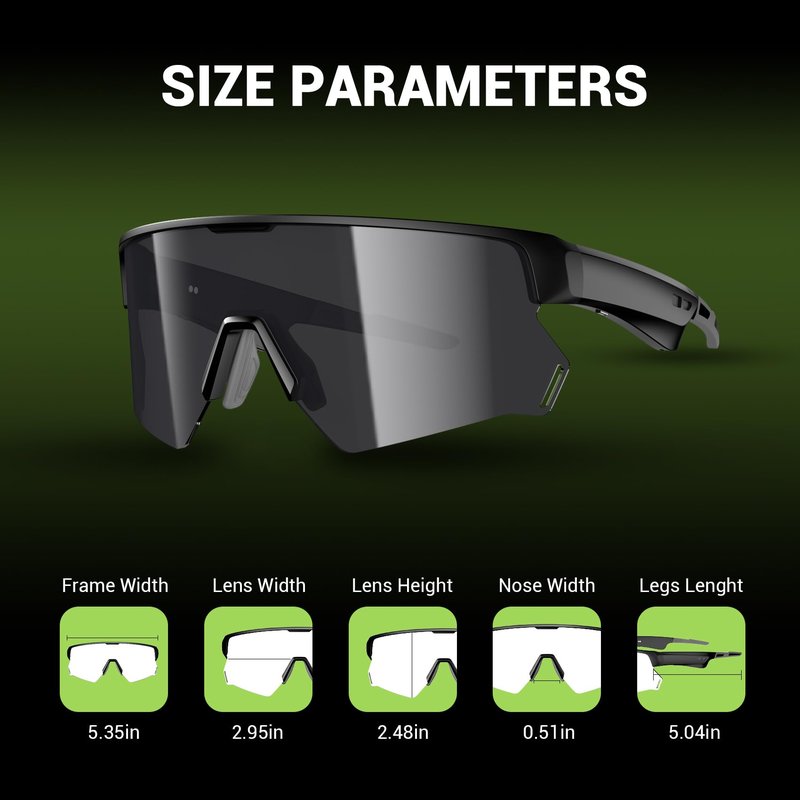Blackview Bluetooth Sunglasses, UV400Protection, Bult in Mic & Speakers, Voice Assistant Compatible, 5.4 Bluetooth, Polarized Lens for Outdoor Activities