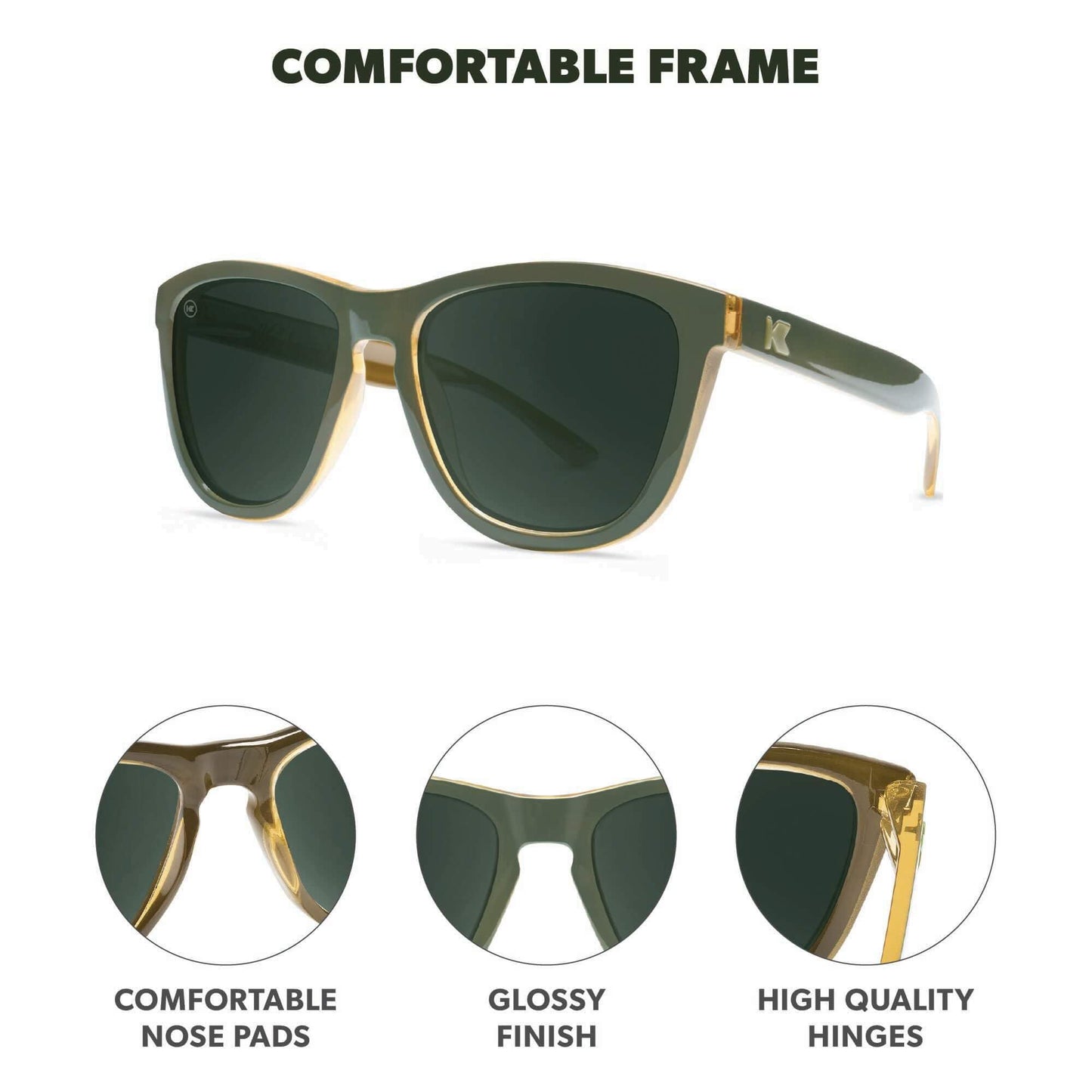 Knockaround Square Polarized Sunglasses for Men & Women - UV400 Protection