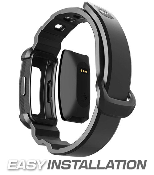 SUPCASE Unicorn Beetle Pro Series Design for Fitbit Inspire & Fitbit Inspire Hr Replacement Bands with Built-in Rugged Protective Case,Thermoplastic Polyurethane (Black)