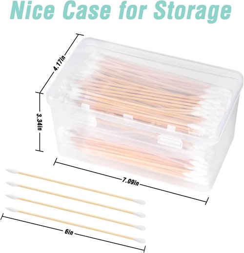 BOOSTEADY Cotton Gun Cleaning Swabs - 6 Inch with Bamboo Handle | Choose Your Tip