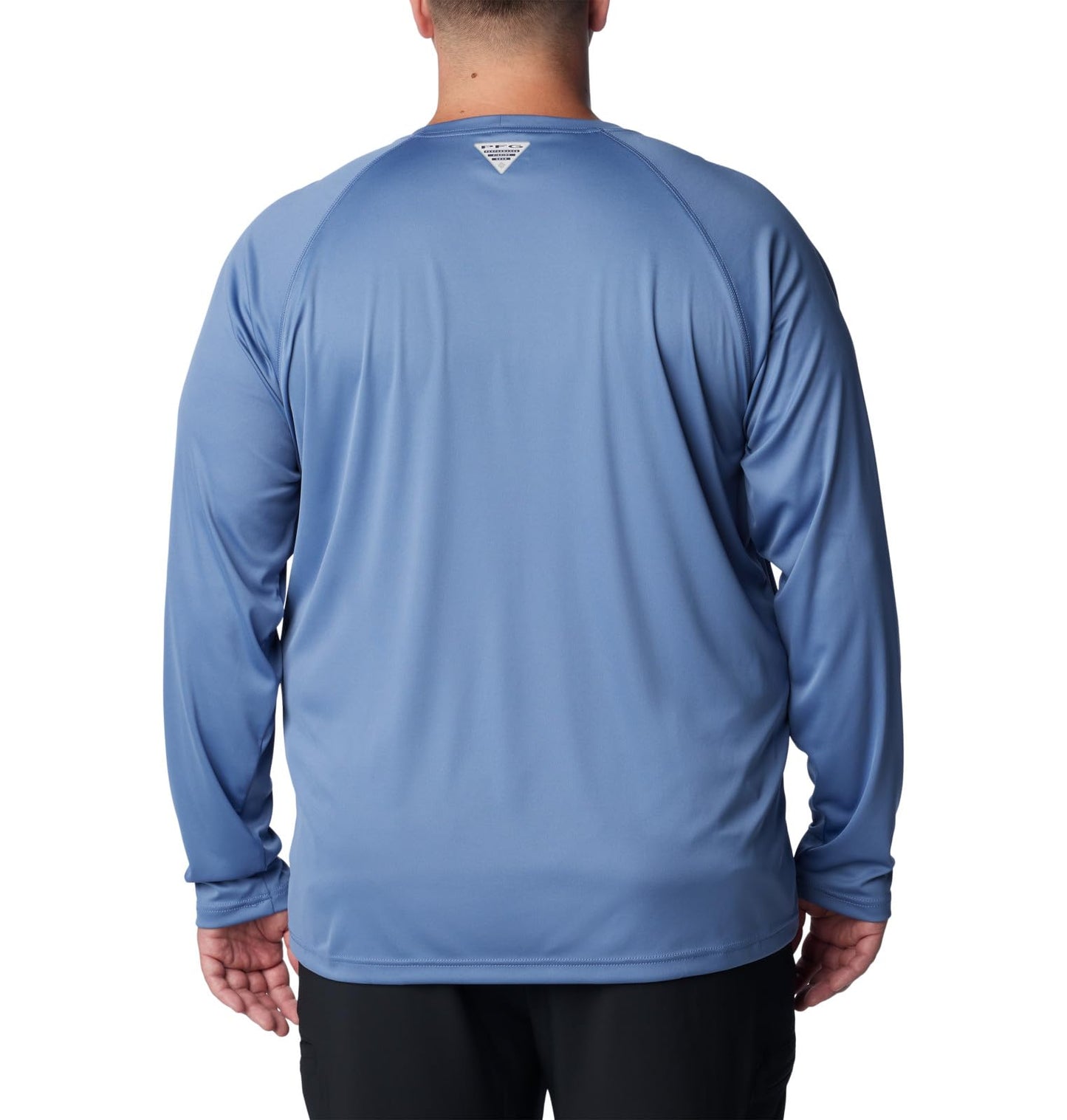 Columbia Men's Terminal Tackle Long Sleeve Shirt, Bluestone/Collegiate Navy Logo, 4X Big