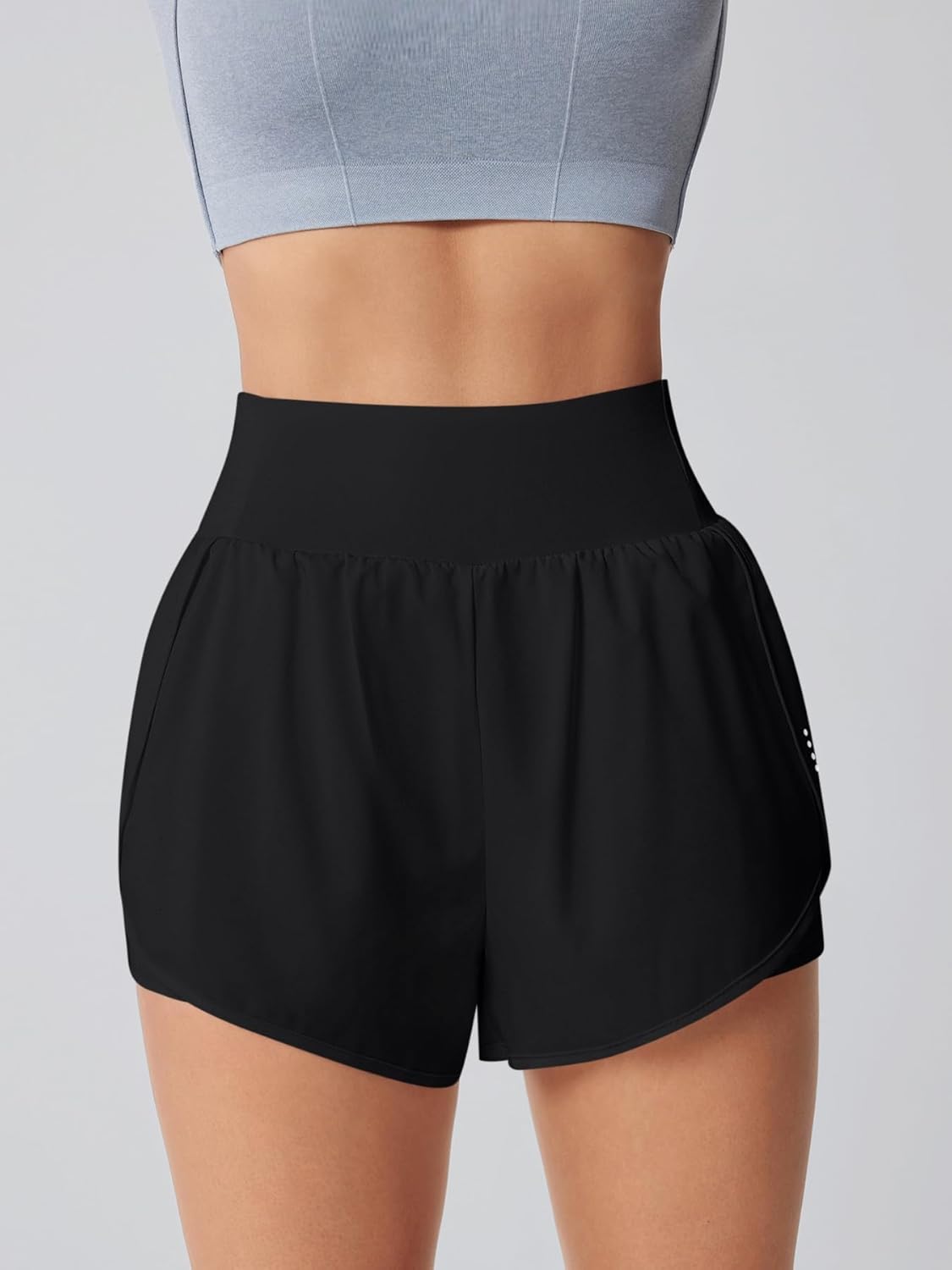 Skiennix Women's High-Waisted Athletic Running Shorts - 3" Dolphin Style with Pockets for Gym & Yoga