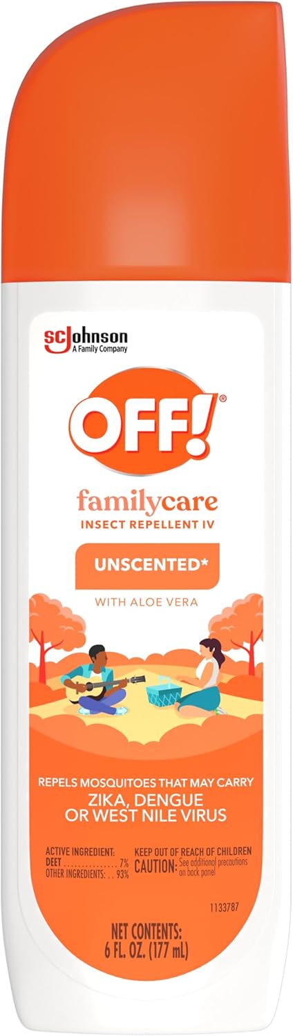 OFF! FamilyCare Insect & Mosquito Repellent Spritz - Unscented Bug Spray with Aloe Vera, 6 oz
