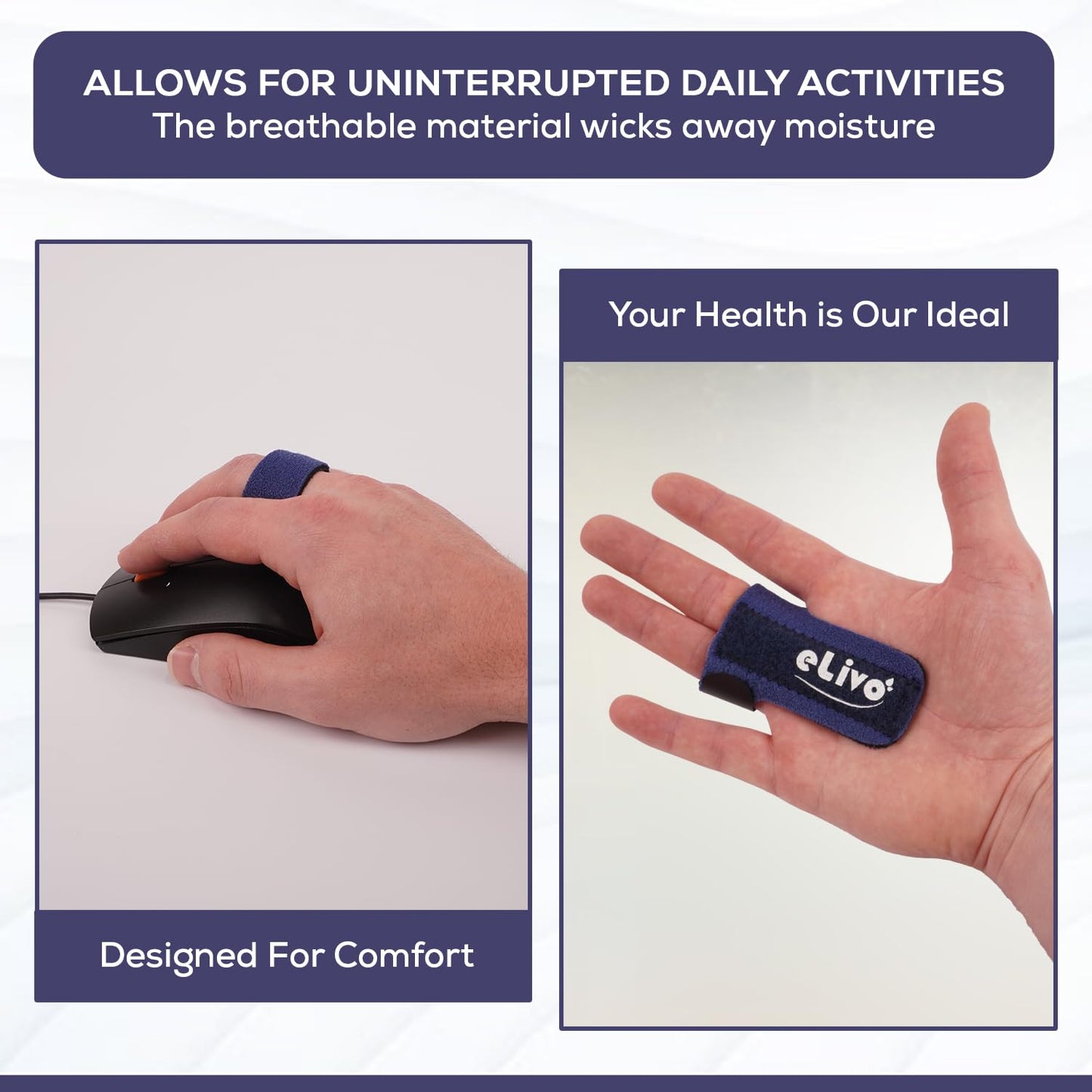 MedVance Elivo Finger Splint, Trigger Finger Support Brace for Thumb, Index, Middle, Ring, and Pinky Finger, One Size Fits All - 1 Pack