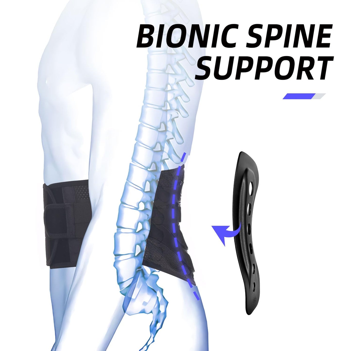 OSK Back Brace for Lower Back Pain Relief with 3D Lumbar Pad,Lumbar Support Belt for Men & Women with 7 Stays,Ergonomic Design and Soft Breathable Material for Work,Herniated Disc,Sciatica(Medium:29.5~37.5Inch)