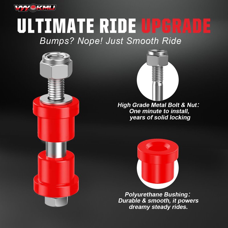 VYYOKMU EZGO TXT Spring Bushing Kit with Screw Nut, 6 Sets Golf Cart Rear Leaf Spring Polyurethane Bushings for 1994-UP TXT/Medalist, 1981-UP Club Car DS Bushing, OEM 70289G02 70291G01 1015583 1012303