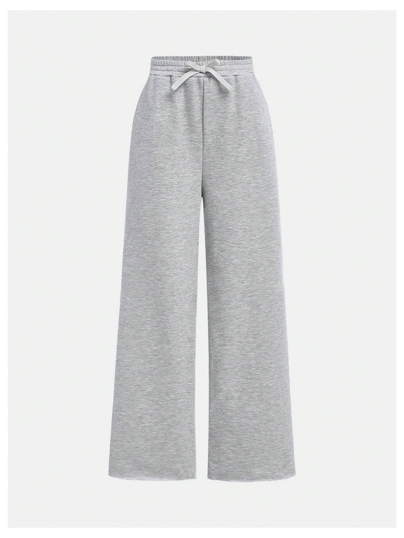 RoseSeek 2 Pack Girl's Sweatpants Wide Leg Elastic Waist Pants with Pockets Baggy Joggers Track Pants Trendy Multicolor 14 Years