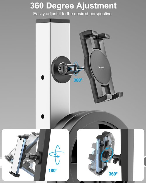 Gym Magnetic Phone Holder [Strong Magnet] Golf Cart Phone Mount for Gym [360° Rotatable] Four Corners Fixed Anti-Shake Big Phone Friendly for iPhone Air 17 Pro Max 16 15 14 13 12, S25, 4-7" Smartphone