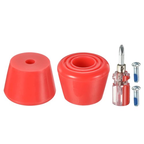 PATIKIL Roller Skate Toe Stops with Screwdriver, 1 Pair 82A Rubber Brake Stoppers Block for Roller Skate Accessories Replacement, Red