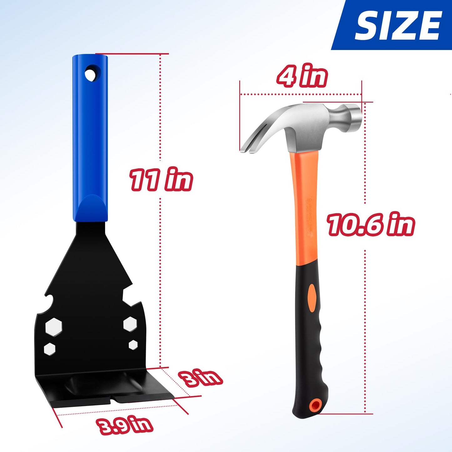 Tanzfrosch Trim Puller Tool for Baseboard Heavy Duty Trim Removal Tool Multi-Tool Pry Bar and Hammer for Commercial Work Baseboard Molding Siding and Flooring Removal Remodeling