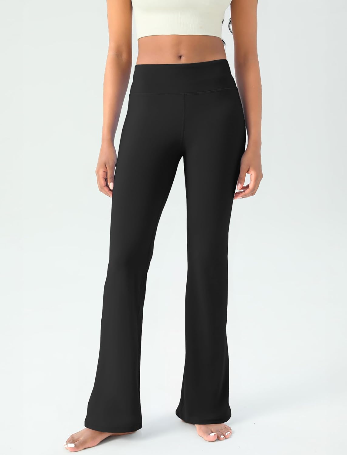 Skiennix Women's Yoga Pants - High Waisted Bootcut Flare Leggings with Tummy Control | Comfortable Fit