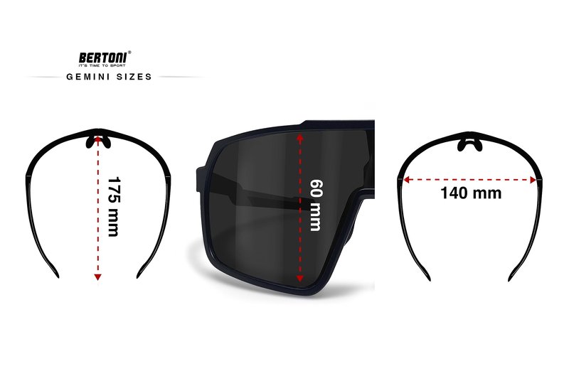 Bertoni Sports Cycling MTB Sunglasses Men Women Photochromic Polarized Yellow Lens Optical RX Carrier acc. - GEMINI