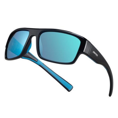 Jefoo Polarized Sunglasses for Men Women, Fishing Cycling Running Driving Golf Sports Floating Square Glasses UV Protection