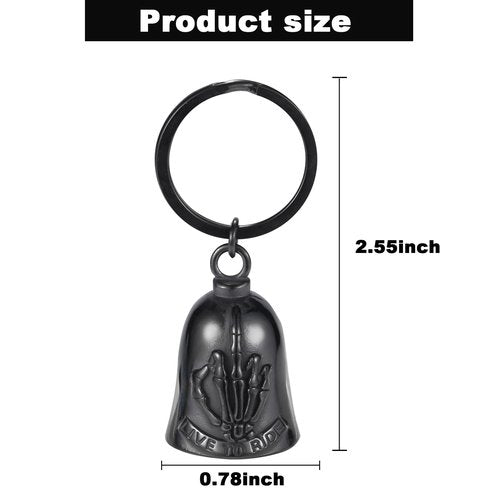 Bell for Motorcycle - Motorcycle Men Bell, Helps You Drive Away Mechanical Problems and Bad Luck On Your Journey (Black) (Black)