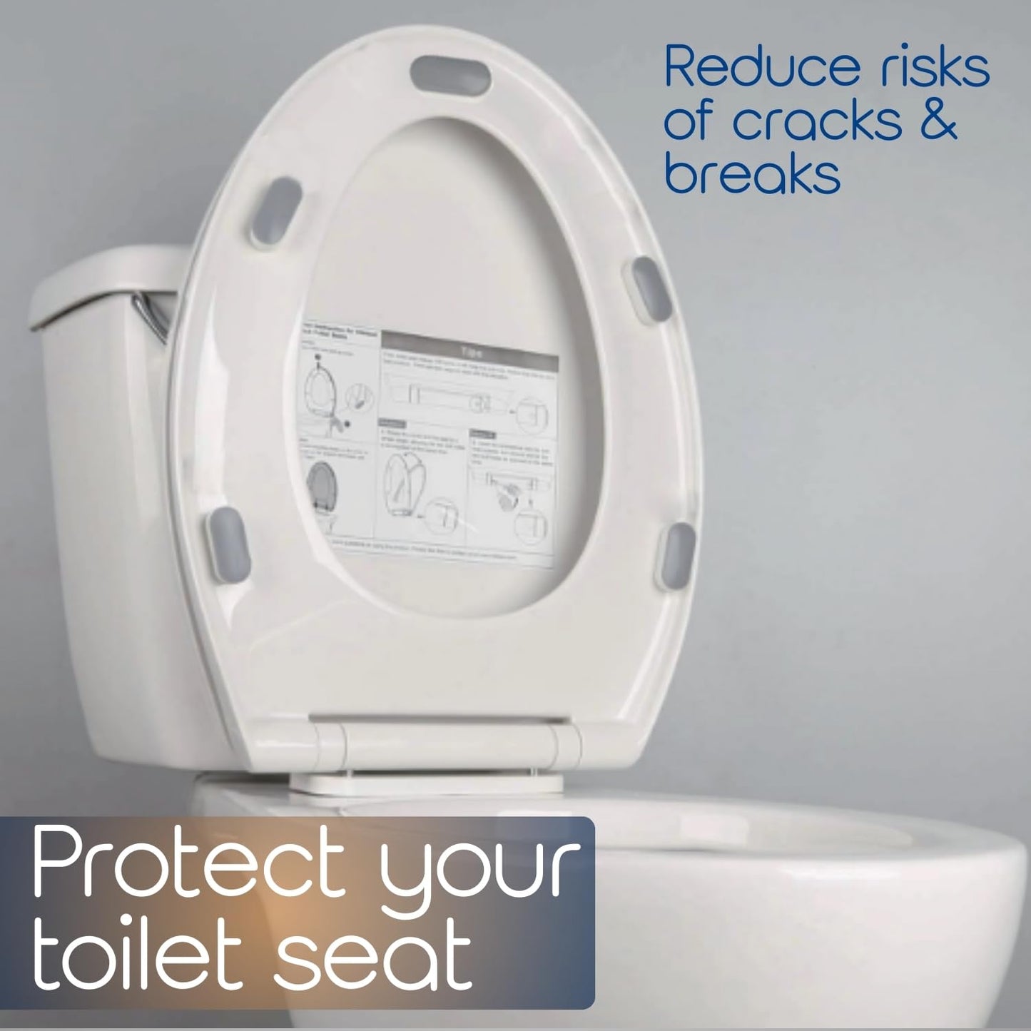 Toilet Seat Bumpers for Use with Bidet - Stops Sliding & Wobbling - Distributes Weight Evenly to Prevent Damage to Seat or Bowl - Premium Adhesive Pads - 5pk