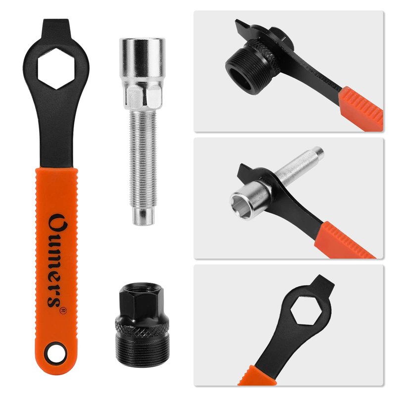 Oumers Bike Crank Puller Tool Set, Bike Crank Extractor + Bicycle Bottom Bracket Remover + 16mm Spanner Wrench + Hexagonal Wrench for Removing