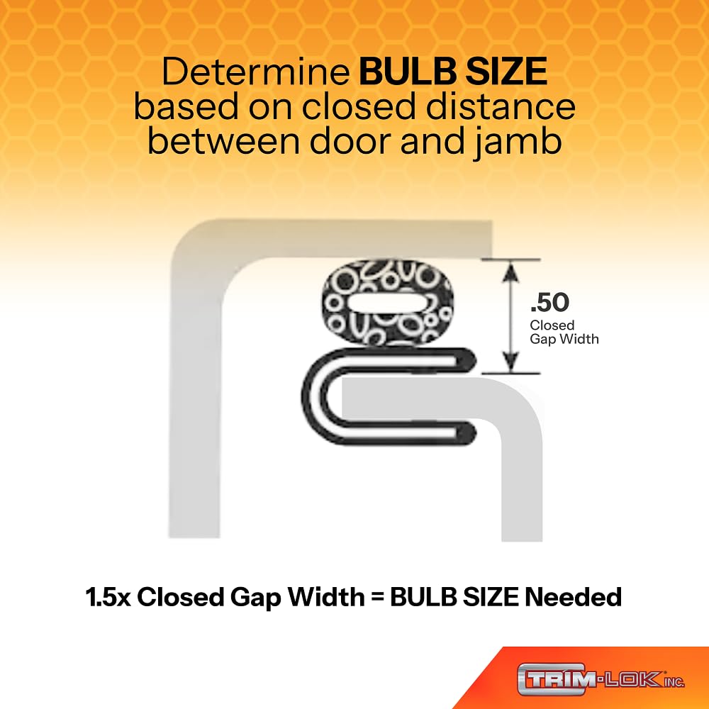 Trim-Lok Trim Seal with Side Bulb – Fits 1/8” Edge, 7/16” Bulb Seal Diameter, 25’ Length – PVC Plastic Trim with EPDM Rubber Seal, Easy to Install for Cars, Boats, RVs, Trucks, and Home Applications