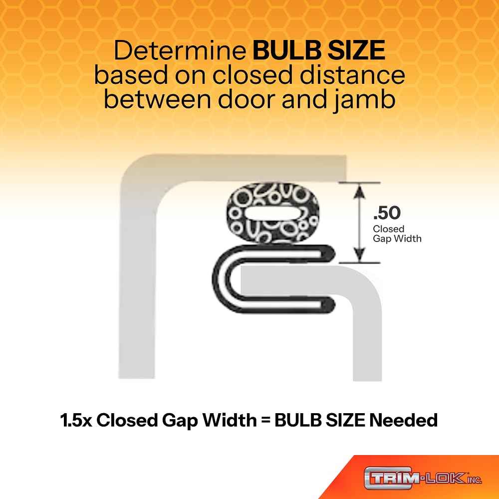 Trim-Lok Trim Seal with Side Bulb – Fits 1/16” Edge, 5/8” Bulb Seal Diameter, 25’ Length – PVC Plastic Trim with EPDM Rubber Seal, Easy to Install for Cars, Boats, RVs, Trucks, and Home Applications