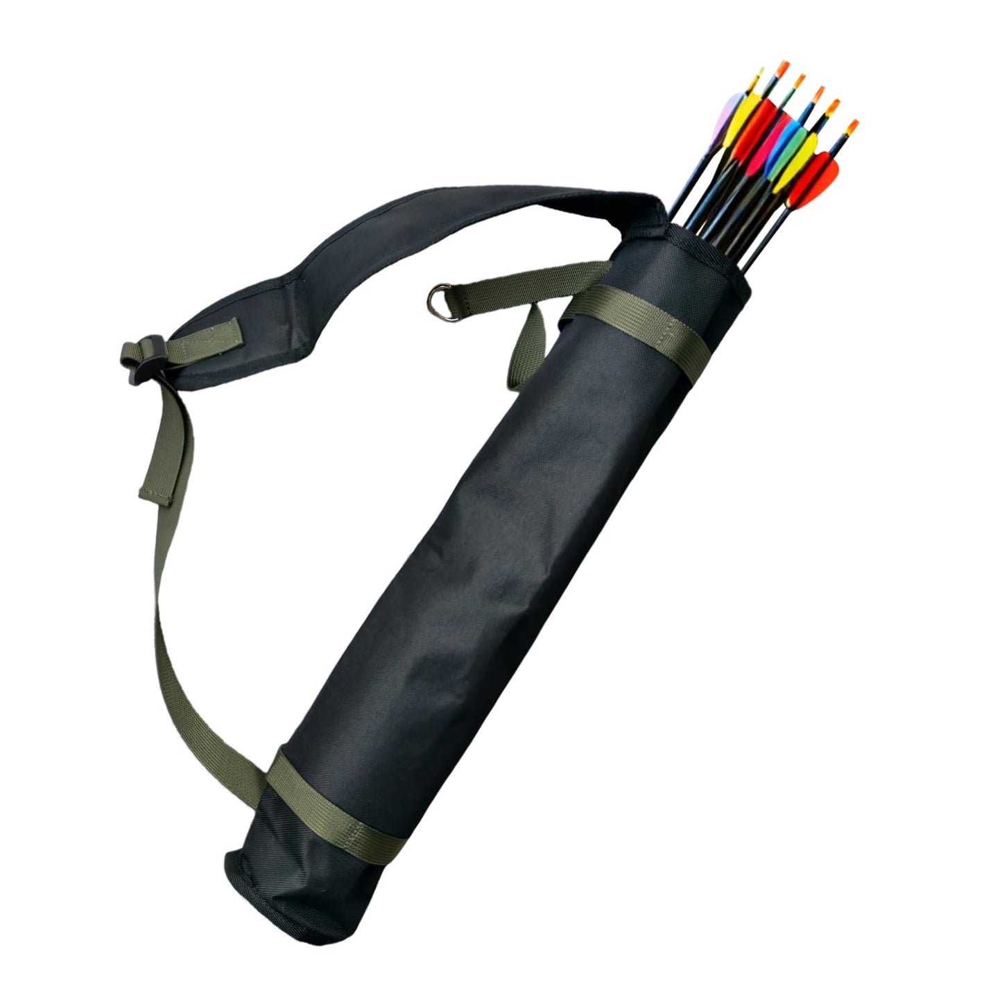 Quiver Arrow Holder, Oxford Cloth Archery Quivers, Adjustable shoulder strap Portable Arrow Quiver for Outdoor Hiking, Hunting, Training, Targeting, Cosplay, Only the Quiver Is Included (Black)