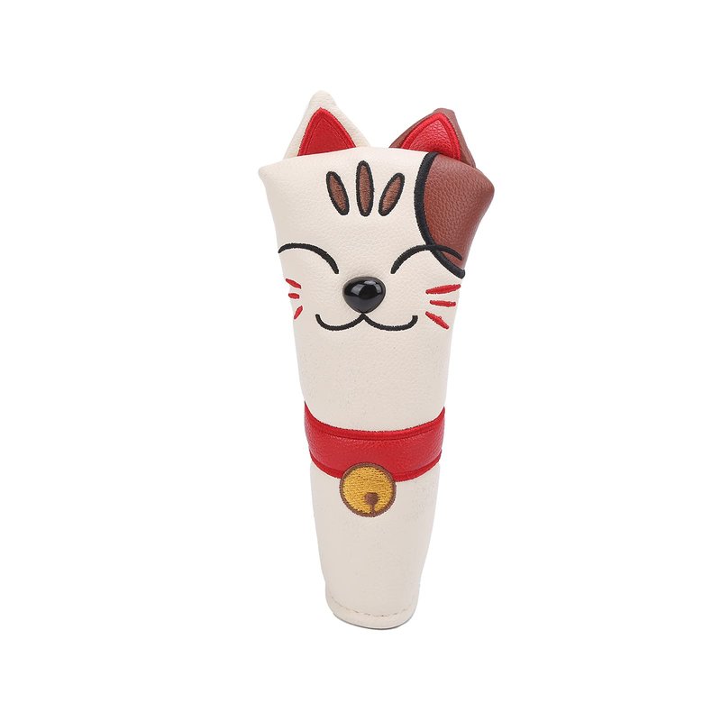 Putter Cover, Cute Lucky Cat Design Magnetic Closure, Blade Putter Cover L Type PU Leather Plush for Golfers Gifts Practice Travel
