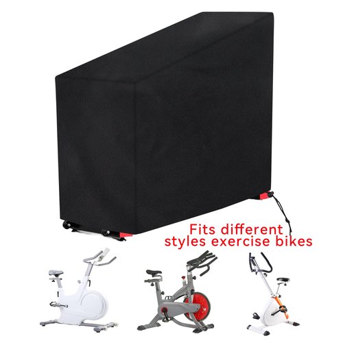 Klmnop Exercise Bike Cover, Waterproof and Dustproof Stationary Bike Cover, Upright Cycling Protective Cover for Indoor & Outdoor Fitness(Black)