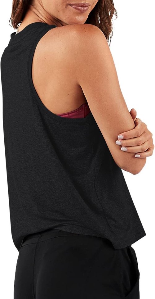 LASLULU Women's Sleeveless Crop Top - Flowy Halter Neck Athletic Tank Shirt | Perfect for Workouts
