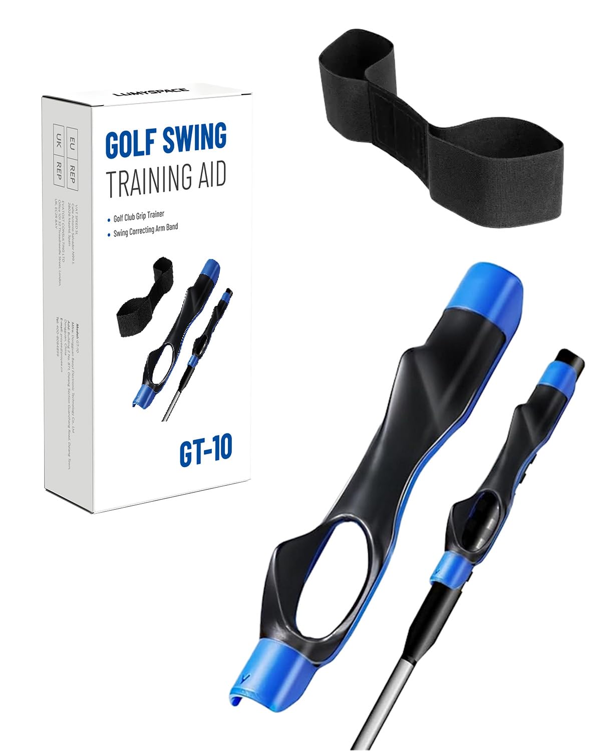 LUMYSPACE Golf Grip Trainer & Swing Correcting Arm Band, Golf Training Aid Combo- Enhance Grip Strength, Swing Technique and Correct Hand Position