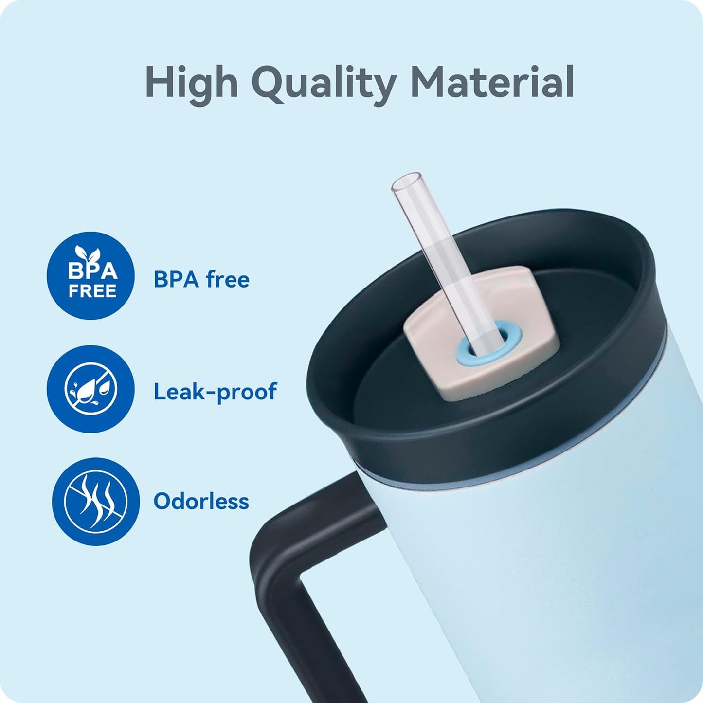 Owala Tritan Reusable Straws - 4-Pack Long Drinking Straws with 2 Cleaning Brushes for 40 oz Tumblers