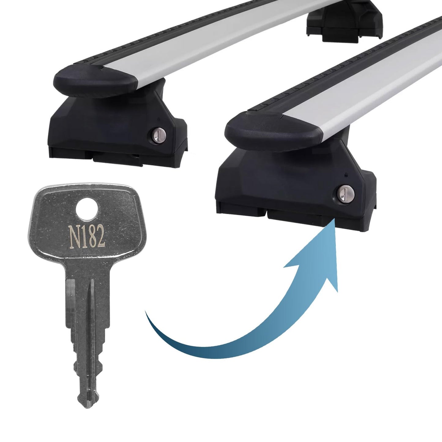 seork Car Rack Replacement Key N182 (2 Pcs) Fits for Thule Compatible Roof Racks, Cargo Box, Carriers, Crossbars Code N182