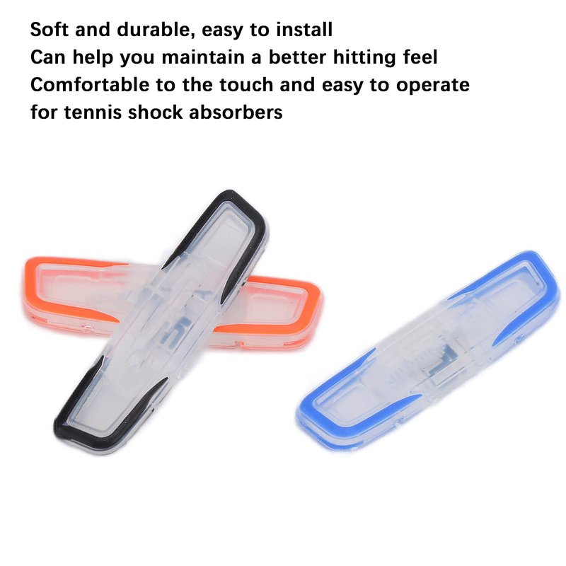 GBSCLOVER Tennis Racket Dampener 3Pcs, Soft Stable Silicone Tennis Dampener, Practical Tennis Accessories, Easy to Install for Tennis Player Sports, 2.6 x 0.7 x 0.3in