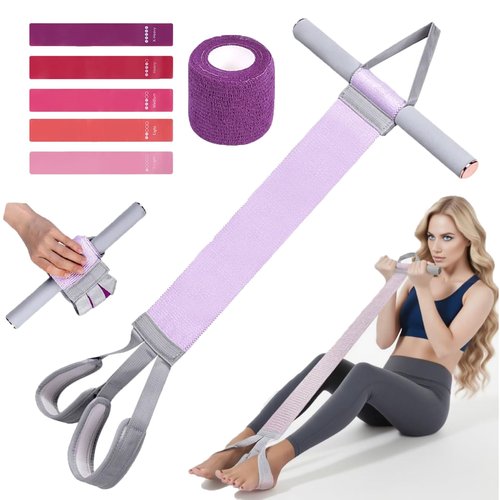Fabric Resistance Band with Handles & Non-Slip Pedal, 120lb Full-Body Excercise Band,Resistance Loop Exercise Bands Set of 5,Portable Stretch Bands for Leg, Arm & Core, Workout Equipment for Women