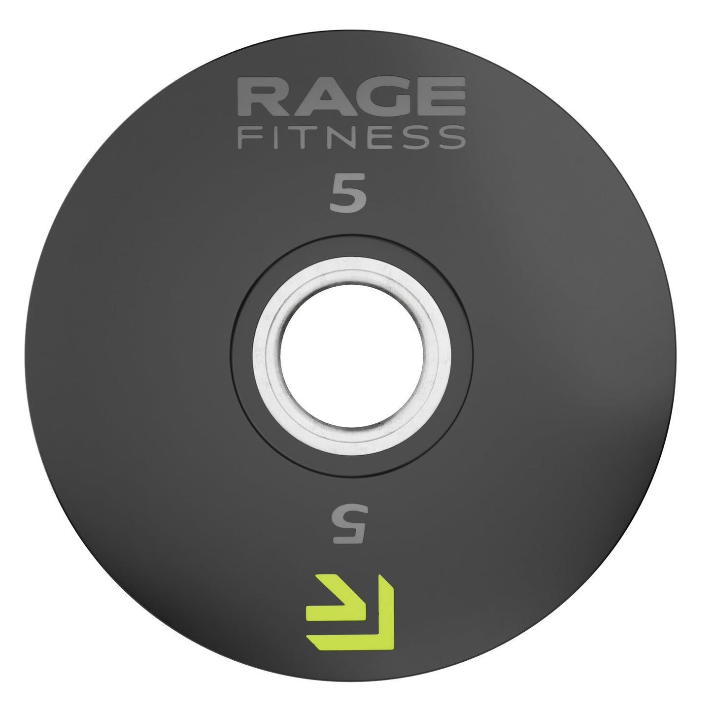 Rage Fitness Cast Iron Weight Plates, Rubber Coated, 2" Steel Insert (5lb, 10lb, 25lb, 45lb - SOLD INDIVIDUALLY), Rubber Weight Plates for Strength Training, Bench Press, Squats, Powerlifting
