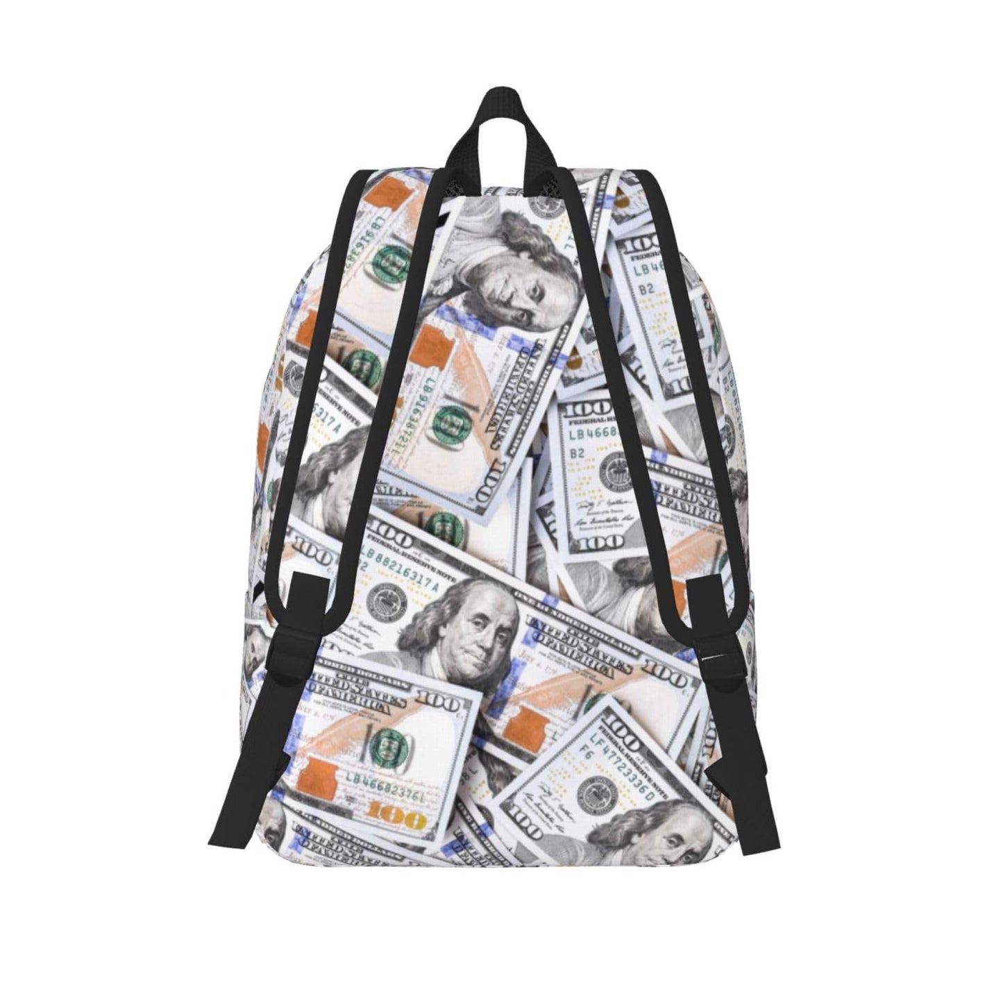 GVGOAGL Fun Money Dollar Novelty Backpack for Girls Boys Women Lightweight Canvas Bookbag Casual Daypack for Travel Outdoor Camping, 17 Inch