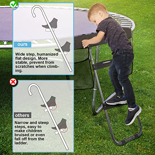Kids Trampoline Ladder with Wide Steps and Storage Bag - Safe & Durable Climbing Accessory
