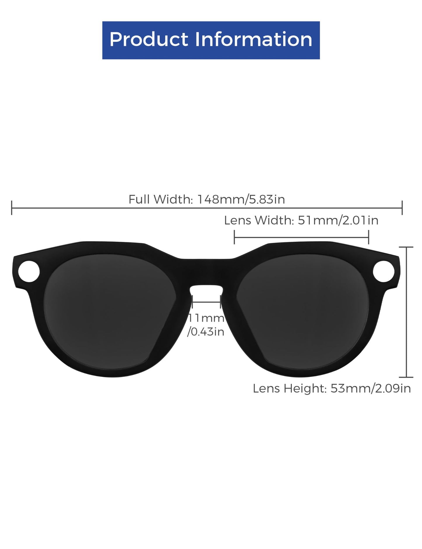 HILEEN Polarized External Mount Clip-on Sunglasses for Oakley Meta HSTN OW8002 51mm for Men Women UV Protection-Black