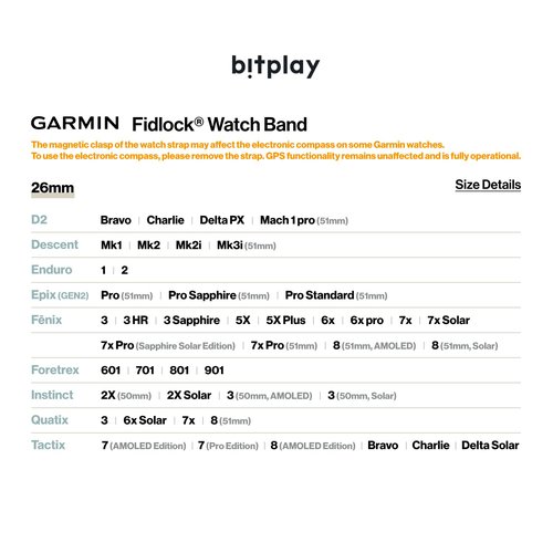 biyplay-GARMIN band Quickfit 26mm Fidlock Magnetic Buckle for Forerunner Descent Quatix fenix epix Pro D2 Series-Sand