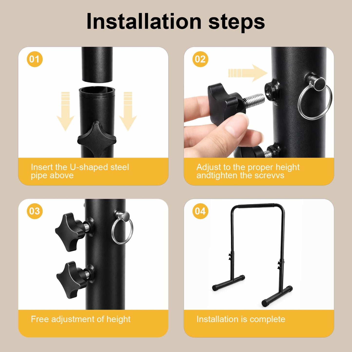 URLINE 25.5Inch Walking Pad Handle Bar Attachment Only with Cup and Phone Holder Stainless Steel Adjustable Treadmill Handrails,Increase Height from 30.7 to 39.37Inch,Comfortable Grip