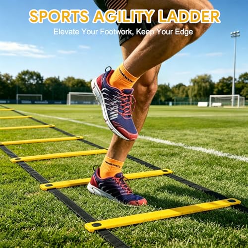 20ft Agility Ladder with Carry Bag - Adjustable Rungs for Training