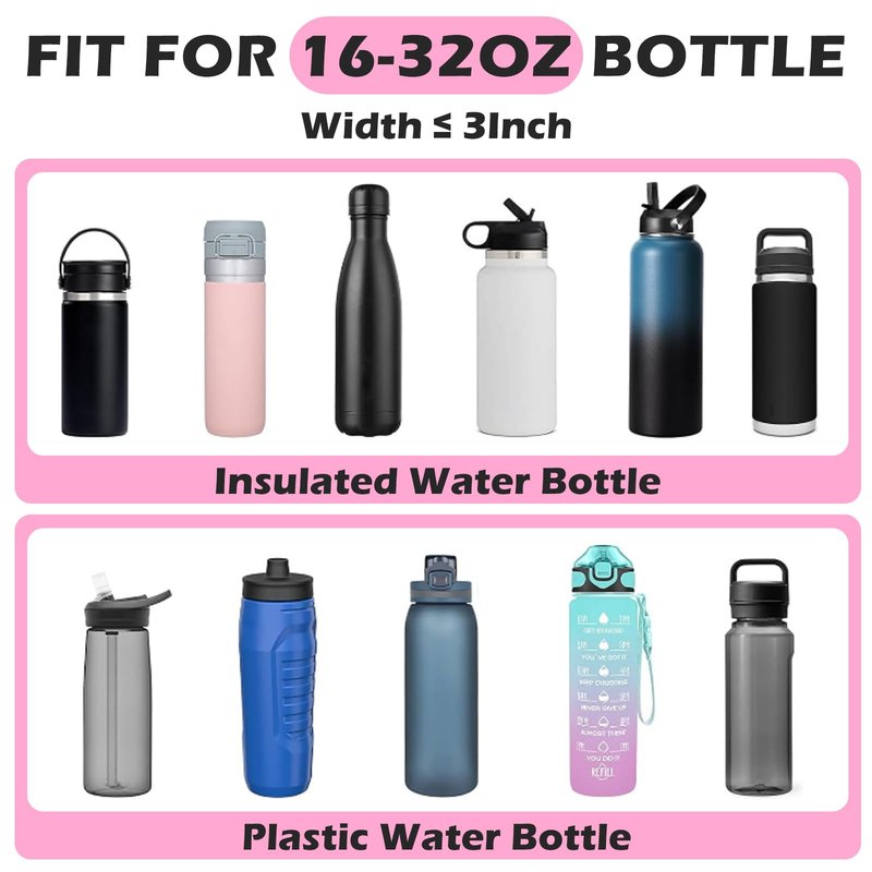 Singhoow 4 Pack 32 oz Water Bottle Sleeve with Strap, Crossbody Bottle Carrier Bag with Phone Holder for Walking Hiking Gym Travel(Flower Style,Bright Colors)