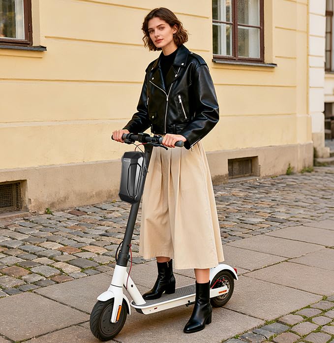 MOSISO Electric Scooter Bag, Waterproof EVA Scooter Storage Bags for Scooters, Bikes, 3L Large Capacity Front Hanging Handlebar Bag for Carrying Phone,Wallet,Keys,Charger Tools,Repair Tools, Black