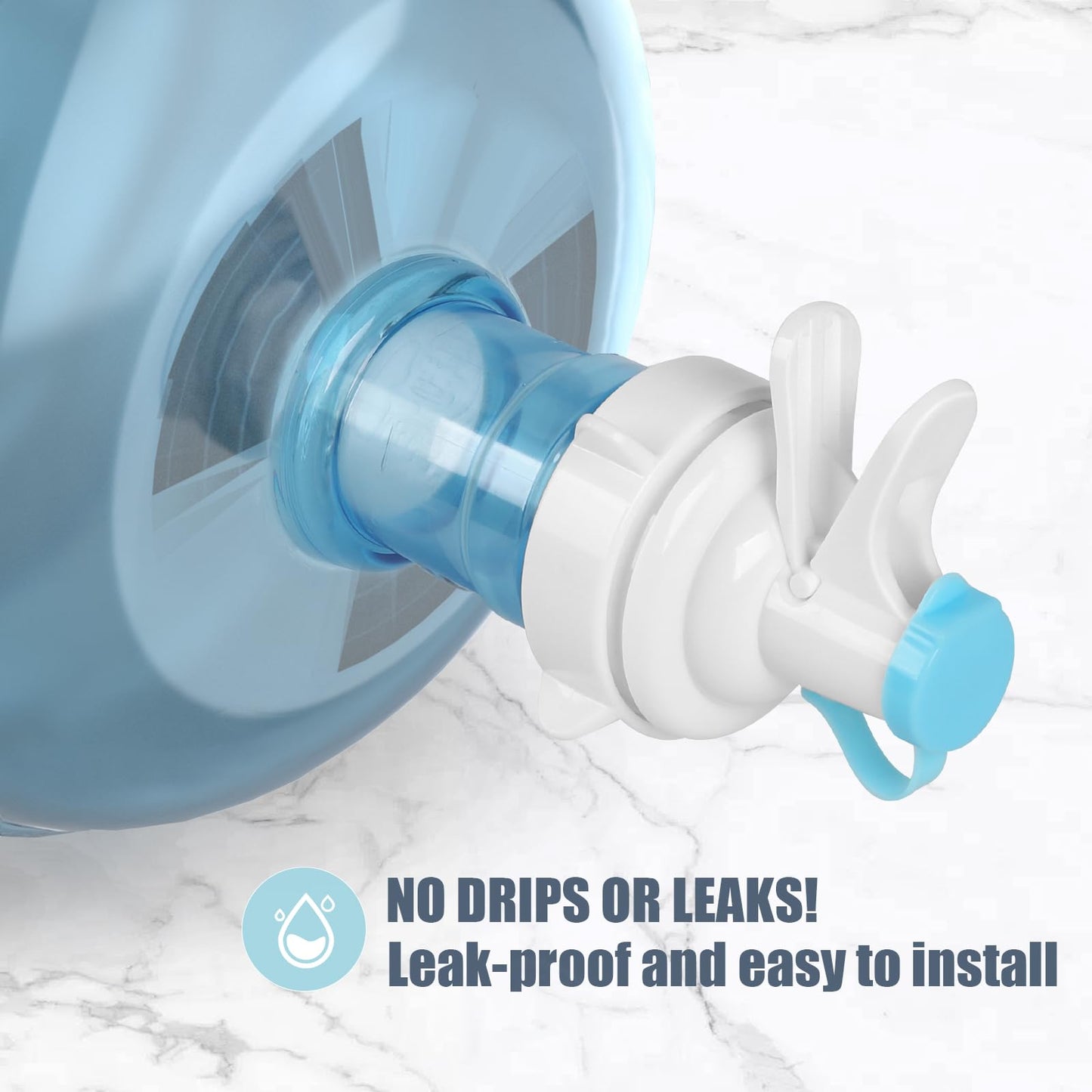 Stainless Steel 3-5 Gallon Water Jug Stand and 2 Dispenser Valves, Rust-Resistant Non Slip Water Stand with BPA Free Fast Flow Water Spout Fits Both 52mm and 55mm Bottles 2 CAPS Included