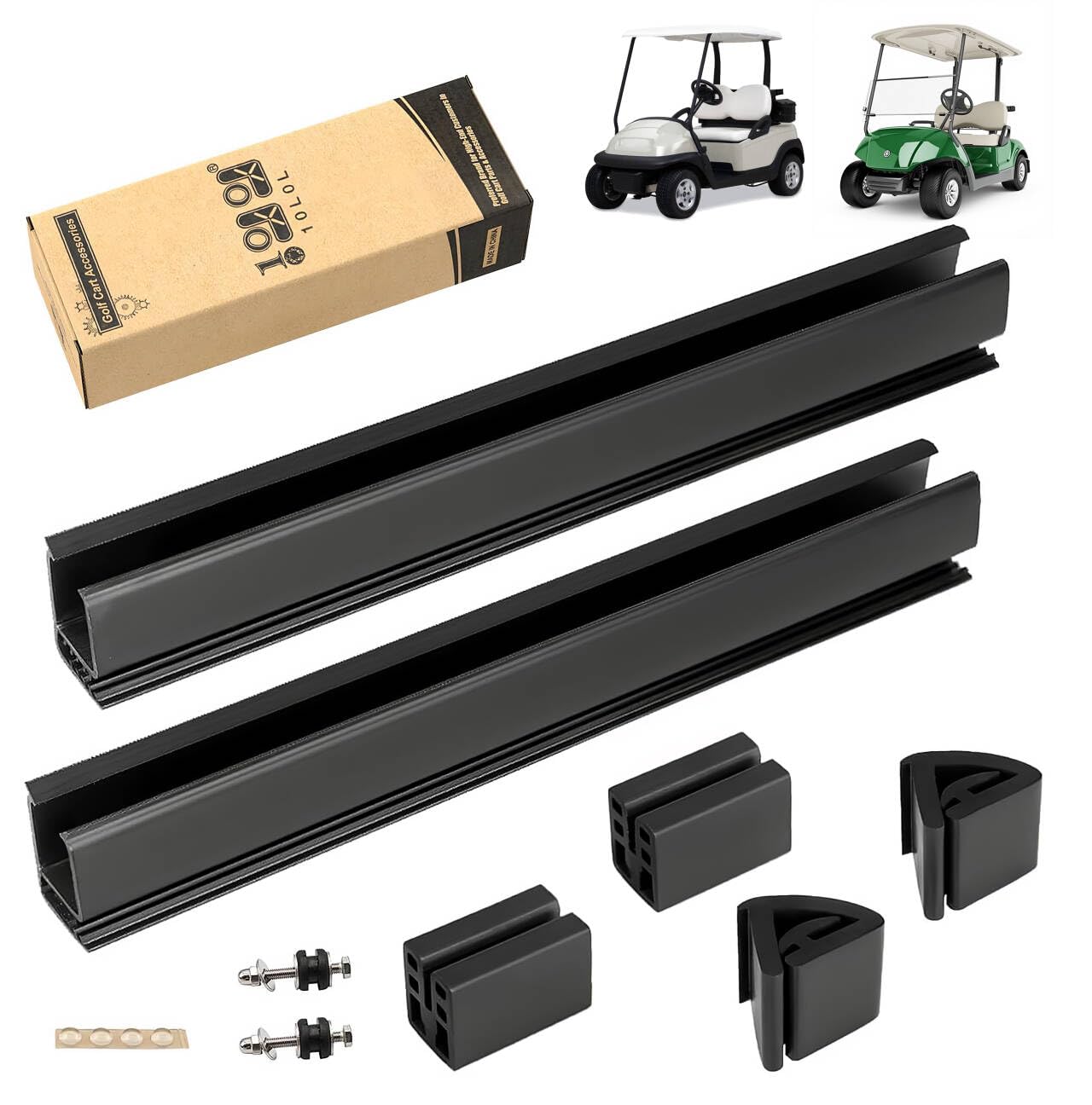 10L0L Golf Cart Windshield Mounting Clip Kit for Club Car Precedent & Yamaha G29, Includes Windshield Sash & Bottom Clips, Retaining Clips for 1" x 1" Tube, OEM 101444101 102005801 102163001