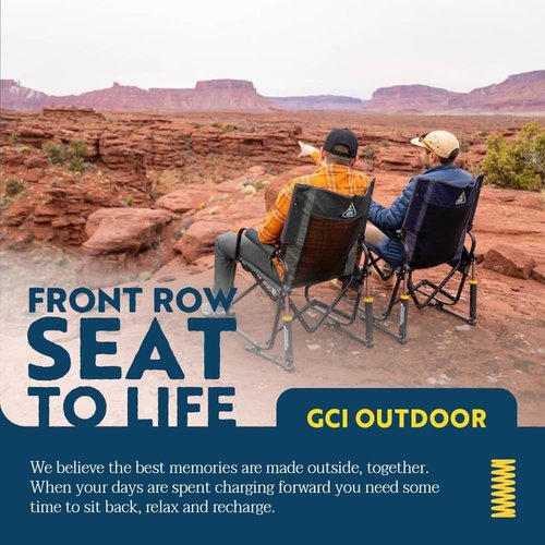 GCI Outdoor Stowaway Rocker - Portable Stealth Camo Folding Chair for Camping & Relaxation