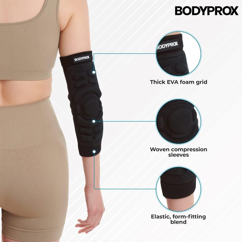 Bodyprox Elbow Protection Pads - Comfortable Elbow Guard Sleeve for Sports | 1 Pair