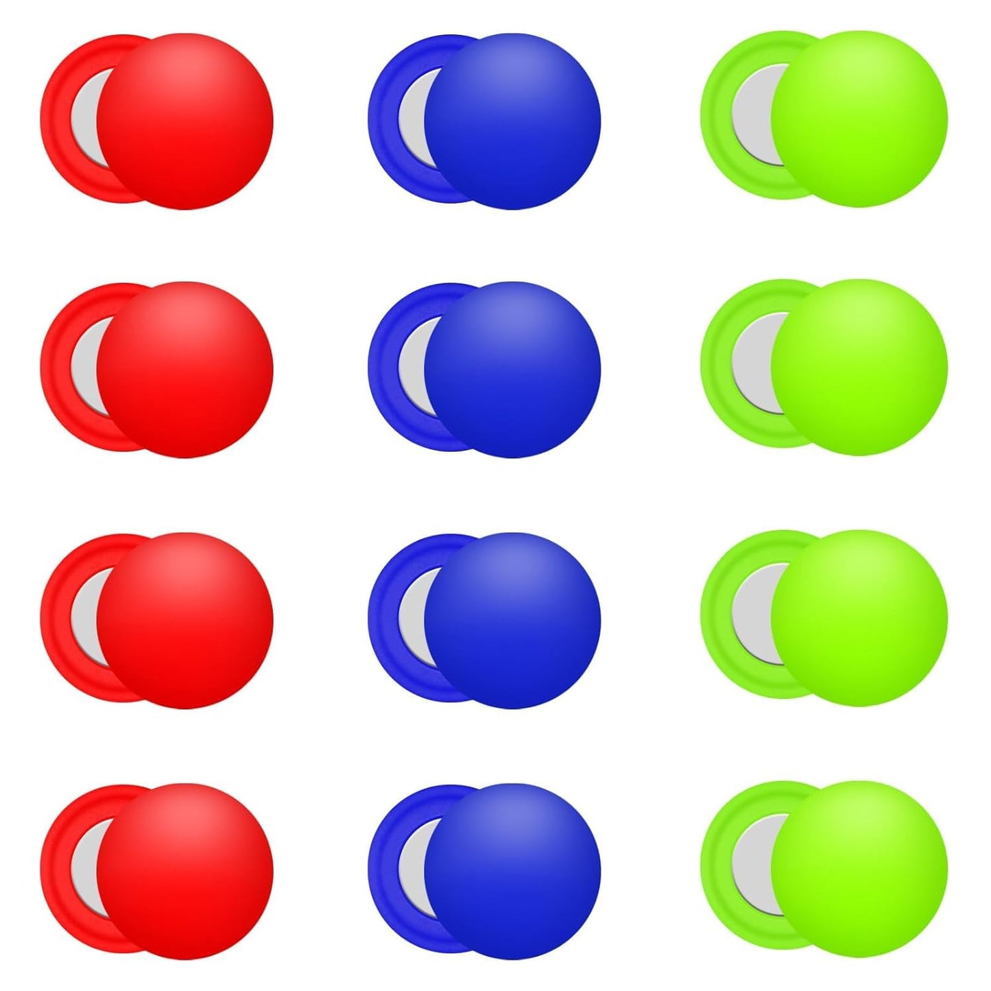 Skiennix 12Pcs Marathon Running Bib Clips - Secure Race Number Holders in Red, Blue & Green
