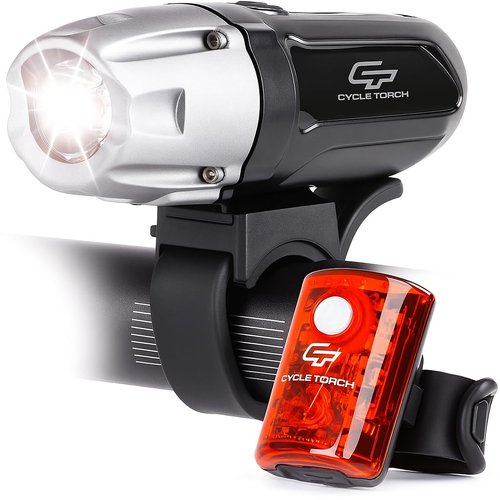 Bike Lights for Night Riding, USB Rechargeable Shark 550R Ultra Bright LED Bike Lights Front and Back Safety Tail Light Included, Bicycle Light Compatible with Mountain, Road, Kids & City Bicycles