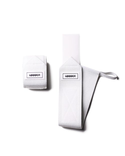 UPPPER Wrist Wraps for Weightlifting - 19" Wrist Support with Thumb Loop for Bench Press, Powerlifting, and Gym Workouts - Men & Women | Premium Fitness Gear (White)