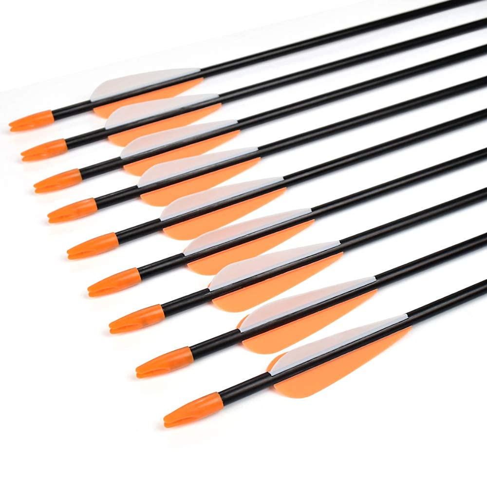 Fiberglass Practice Arrows Archery 28 Inch Target Shooting Safetyglass Recurve Bows Suitable for Youth Woman Beginner 6PCS