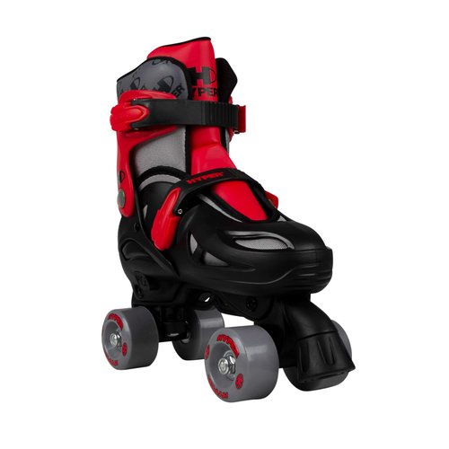 Hyper Youth Boys 2-in-1 Adjustable Roller Skates – Red/Grey, Convert Between Inline & Quad for Versatile Fun, Easy Push-Button Fit Adjustment, Durable Construction, Smooth Rolling Wheels & Dual Brakes
