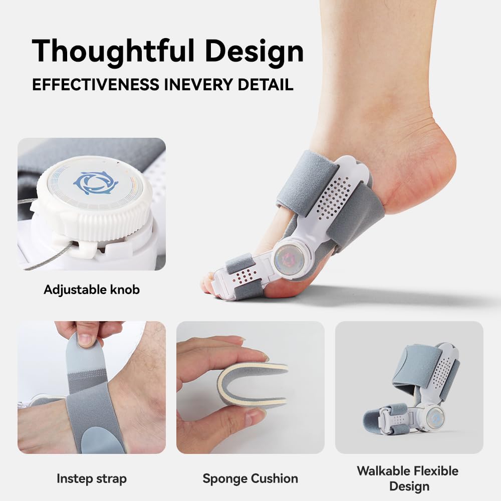 XRUIDI Bunion Corrector for Women & Men Adjustable Big Toe Splint for Hallux Valgus Relief & Toe Alignment, Orthopedic Brace for Pain Relief & Toe Alignment Fits Left & Right Feet 1 PACK